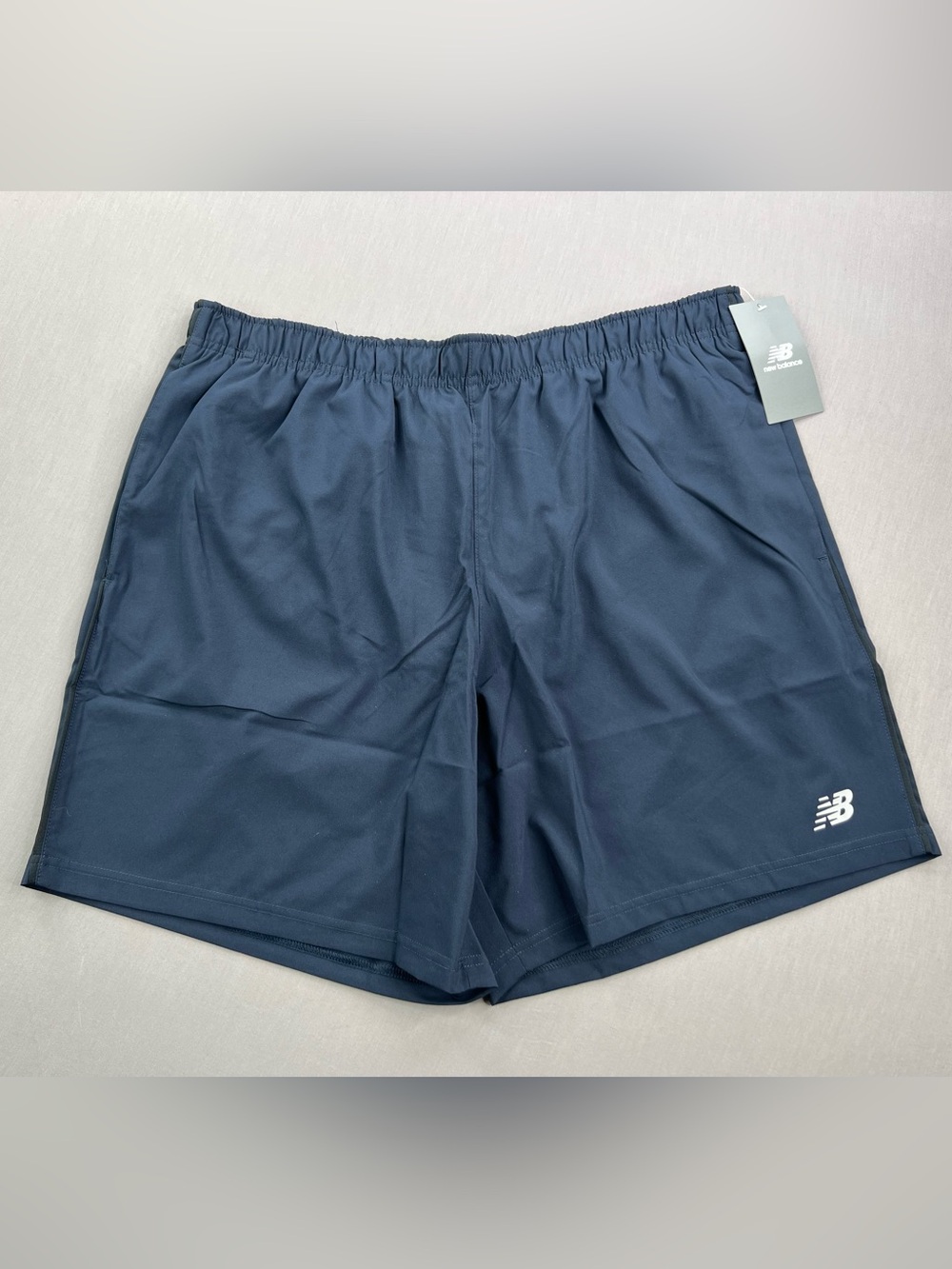 NEW BALANCE MENS CORE RUN 7” BRIEF LINED NAVY BLUE ATHLETIC RUNNING SHORTS
